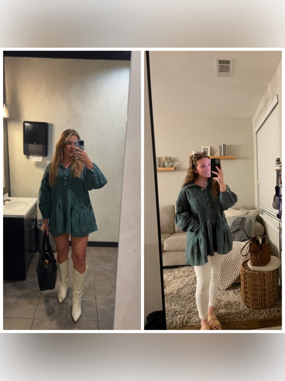 Free People Thalia Mini Shirtdress Green Size Small